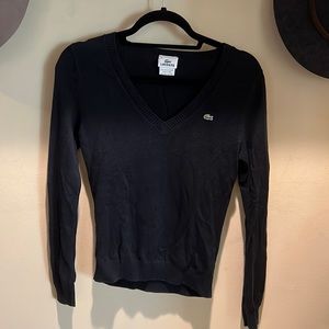 Lacoste Black V-Neck Sweater